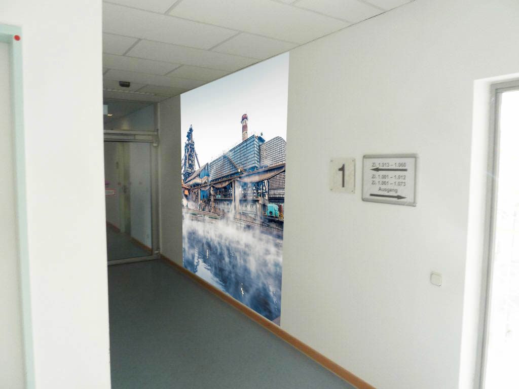 Fotomontage individuelle Fototapete Agentur für Arbeit Dortmund Flur Wand