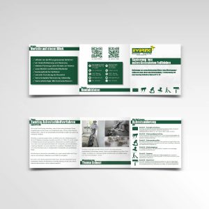 Flyer sechsseitig Faltflyer Ewering GmbH Asbestbodensanierung Information