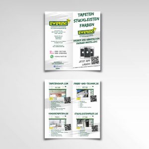 Onlinshops Ewering Raumdesign Faltflyer Infoflyer vierseitig