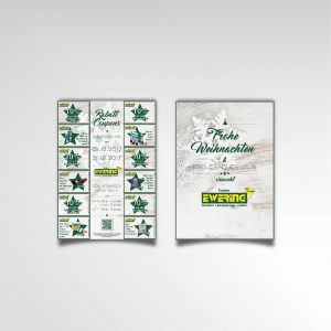 Ewering Raumdesign Flyer zweiseitig Rabattcoupons Printprodukt Weihnachtsaktion