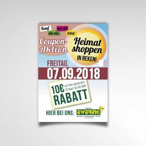 Heimatshoppen Plakat Ewering Raumdesign Rabattaktion Printprodukt