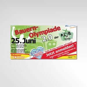 Bauernolympiade Rekener Sommer KLJB Reken Marketinggemeinschaft Reken Banner Werbemittel Printprodukt