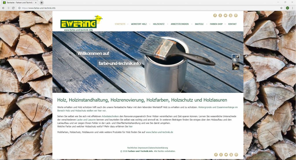 Startseite Ewreing farbe-und-technik.info Webdesign Website