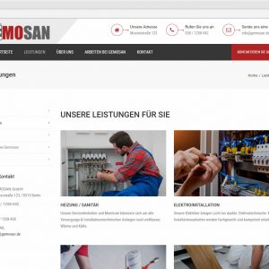 Infoseite Leistungen Gemosan responsive Webdesign