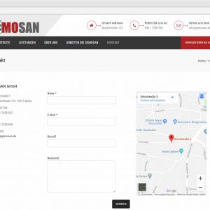 Webdesign Kontakt Gemosan Kontaktformular