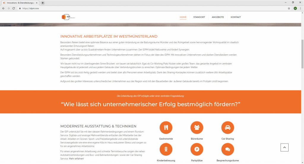 Home Startseite idpm.nrw Webdesign IDPM Website