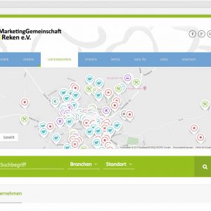 Infoseite Unternehmen Standorte Webdesign mg-reken.de Marketinggemeinschaft Reken