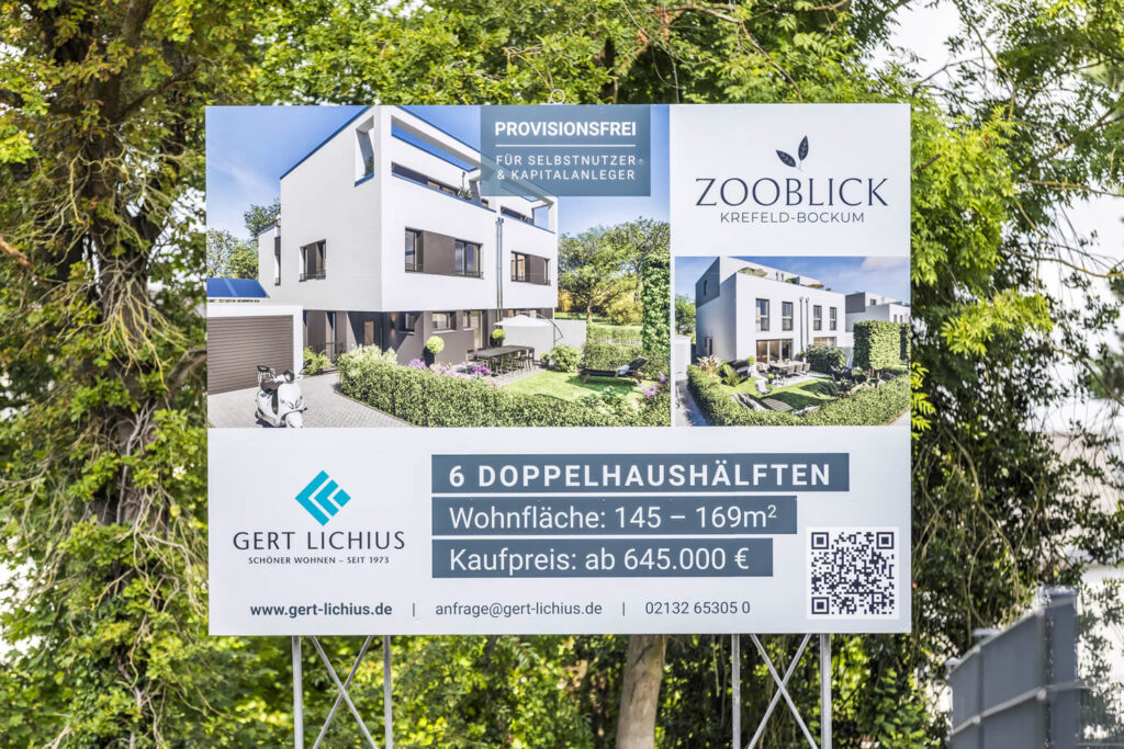 Zooblick Bauvorhaben Krefeld Bockum Infoplakat