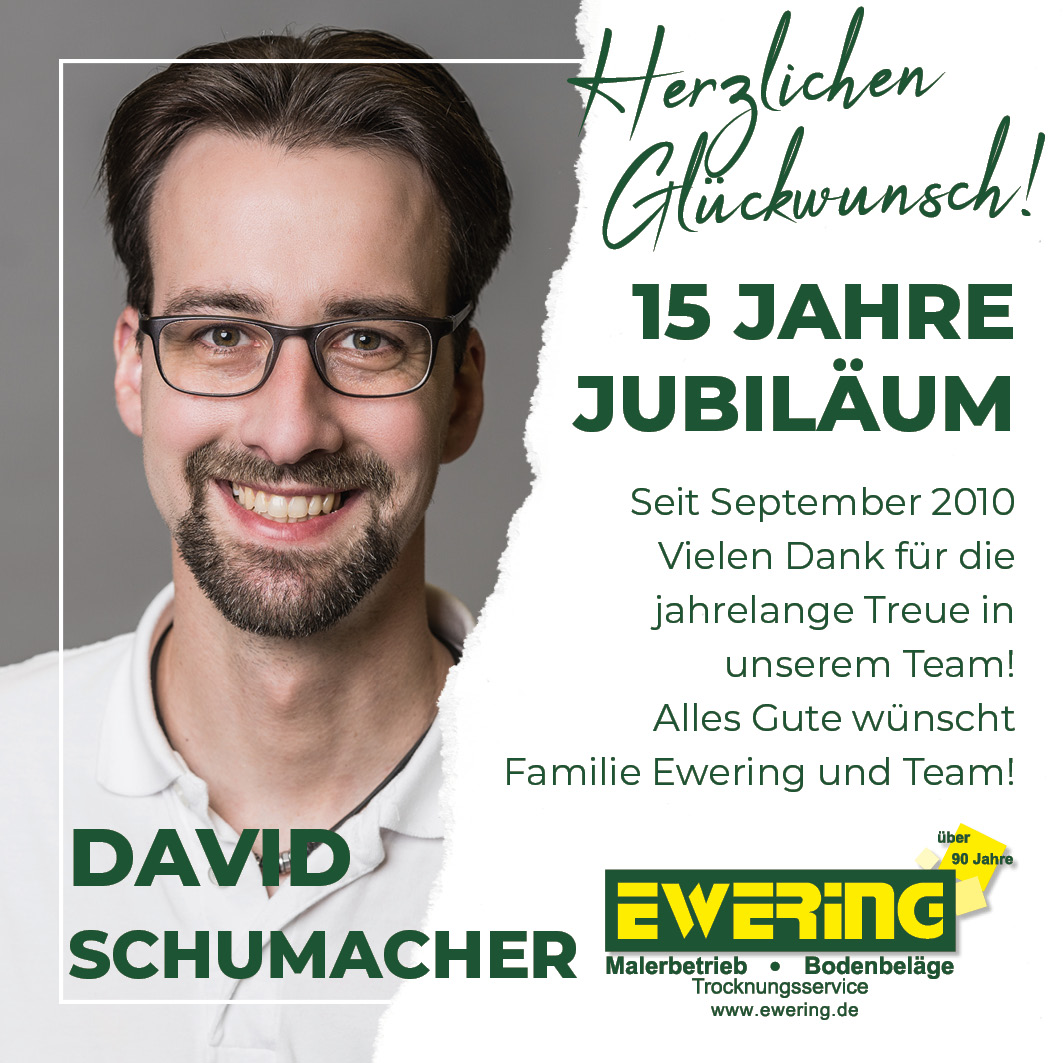 15 Jahre Jubiläum David Schumacher 2025