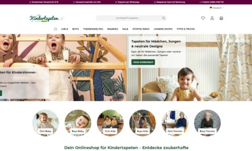 Kindertapeten Onlineshop Startbild
