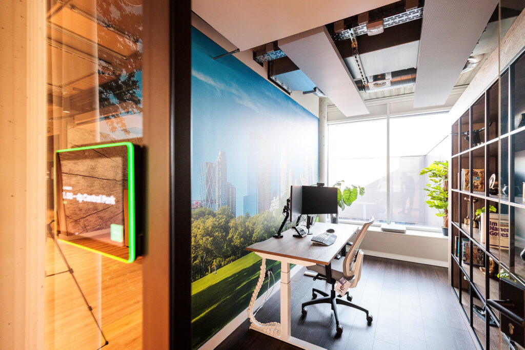 Referenz Malerarbeiten Büro Fototapete Skyline Stadtpark Panorama