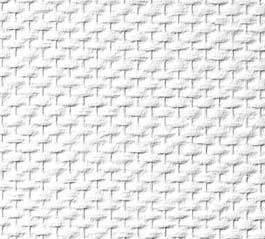 Nahaufnahme einer weißen Glasfasertapete mit robuster gewebter Oberflächenstruktur.